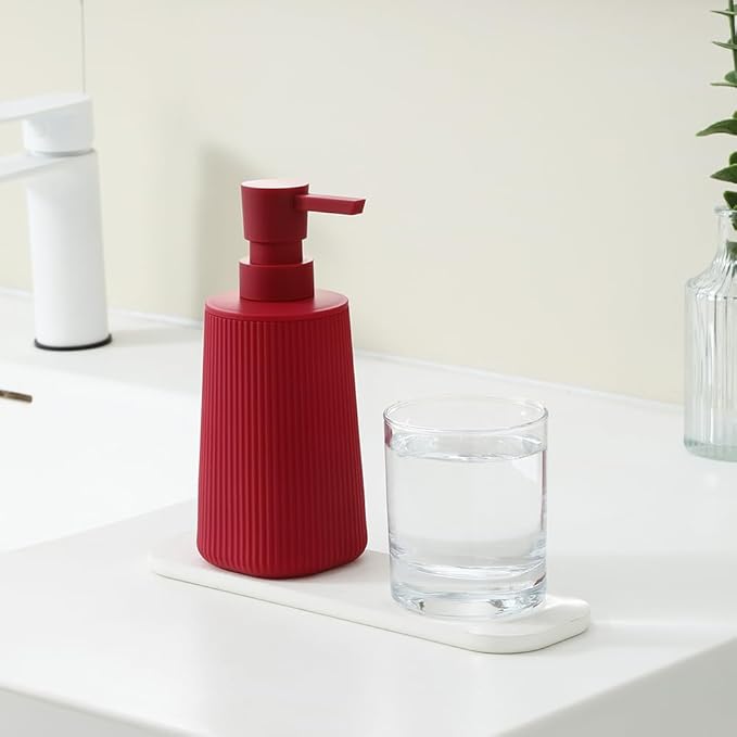Small Soap Dispenser for Bathroom and Kitchen, Modern Farmhouse Striped Style