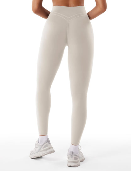 VOYJOY Womens Scrunch Workout Leggings Compression Butt Lifting Mid High Waist 26 Inches Seamless V Back Yoga Pants