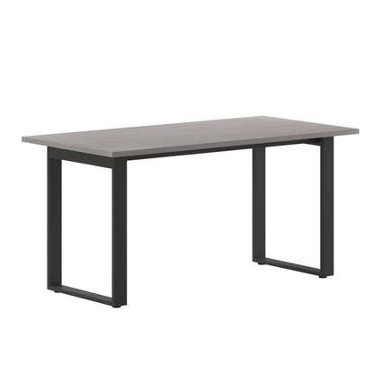 Flash Furniture Redmond Conference Table with U-Frame Base, Commercial Water and Scratch Resistant Laminate Finish, PVC Edge, Heavy Duty Steel Frame, 60x30, Gray Oak