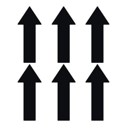 LiteMark Large Arrow Stickers, Durable Gloss Finish Black Arrow Decals for Floors, Walls, Direction Guidance - (12 Inch, Pack of 6 Arrows)
