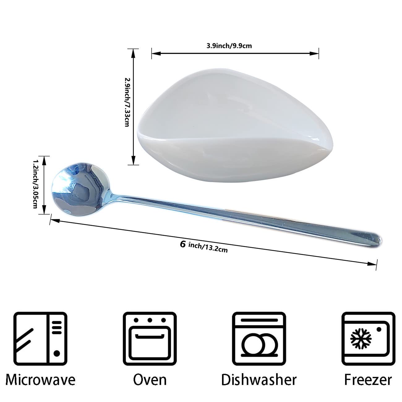 Mini Coffee Spoon Holder, Small Ceramic Spoon Rest for Coffee Stirrers, Teaspoon, Bar Spoon, Coffee Bar Accessories (Ture white+Sliver Spoon)