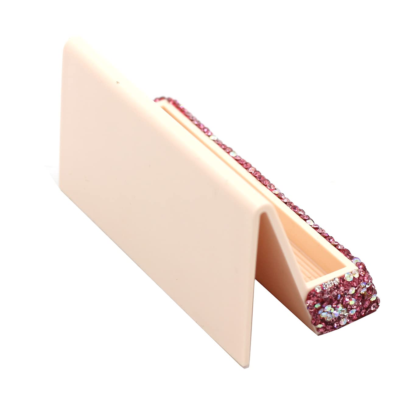 Bestbling Bling Rhinestone Crystal Business Card Holder for Desk Business Card Display Stand Desktop Business Card Holders (Pink)