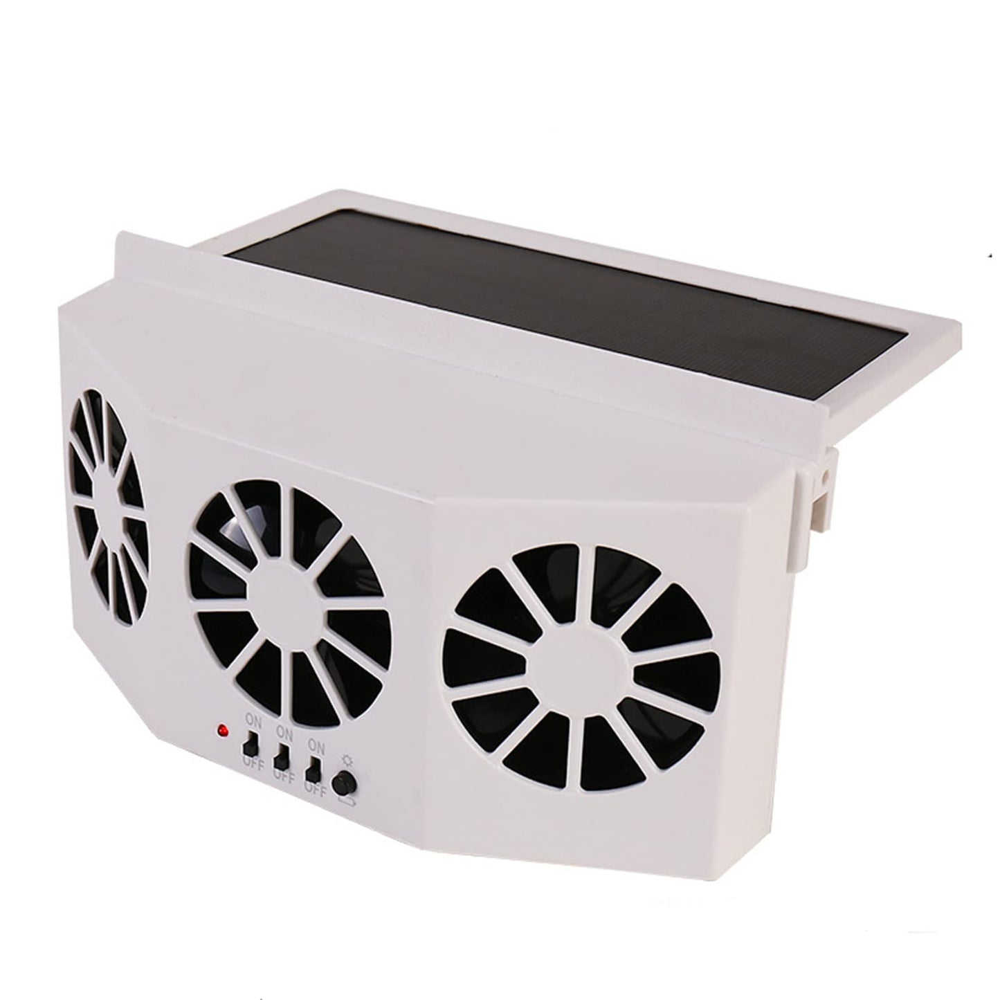 CYDZSW Car Solar Powered Window Exhaust Fan, Air Purifier, Solar Power Air Vent Radiator Fan for Backseat or Frontseat, Vehicle Ventilation Fan (White)