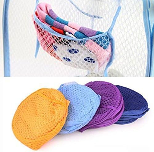 6pcs Foldable Pop Up Mesh Washing Laundry Basket Bag Bin Hamper Toy Tidy Storage