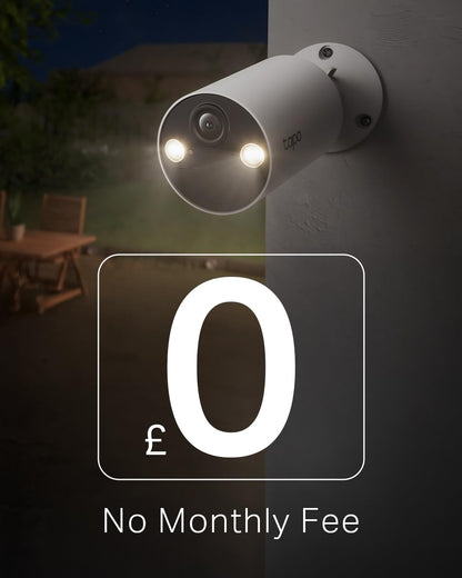 Tapo TC82 2K Battery Security Camera Outdoor Wireless, Indoor & Outdoor CCTV Camera, Colour Night Vision, No Monthly Fee, AI Detection, IP65, 180-Day Battery Life, Works with Alexa & Google