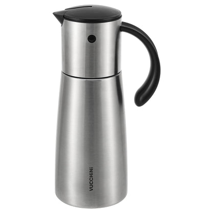 Vucchini Oil Dispenser Bottle Stainless Steel-Auto Flip Kitchen Oil and Vinegar Dispenser Set With Automatic Cap and Stopper - 12.8 oz Non-drip Spout Cruet Bottle