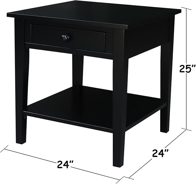 International Concepts Spencer Black Wood End Table