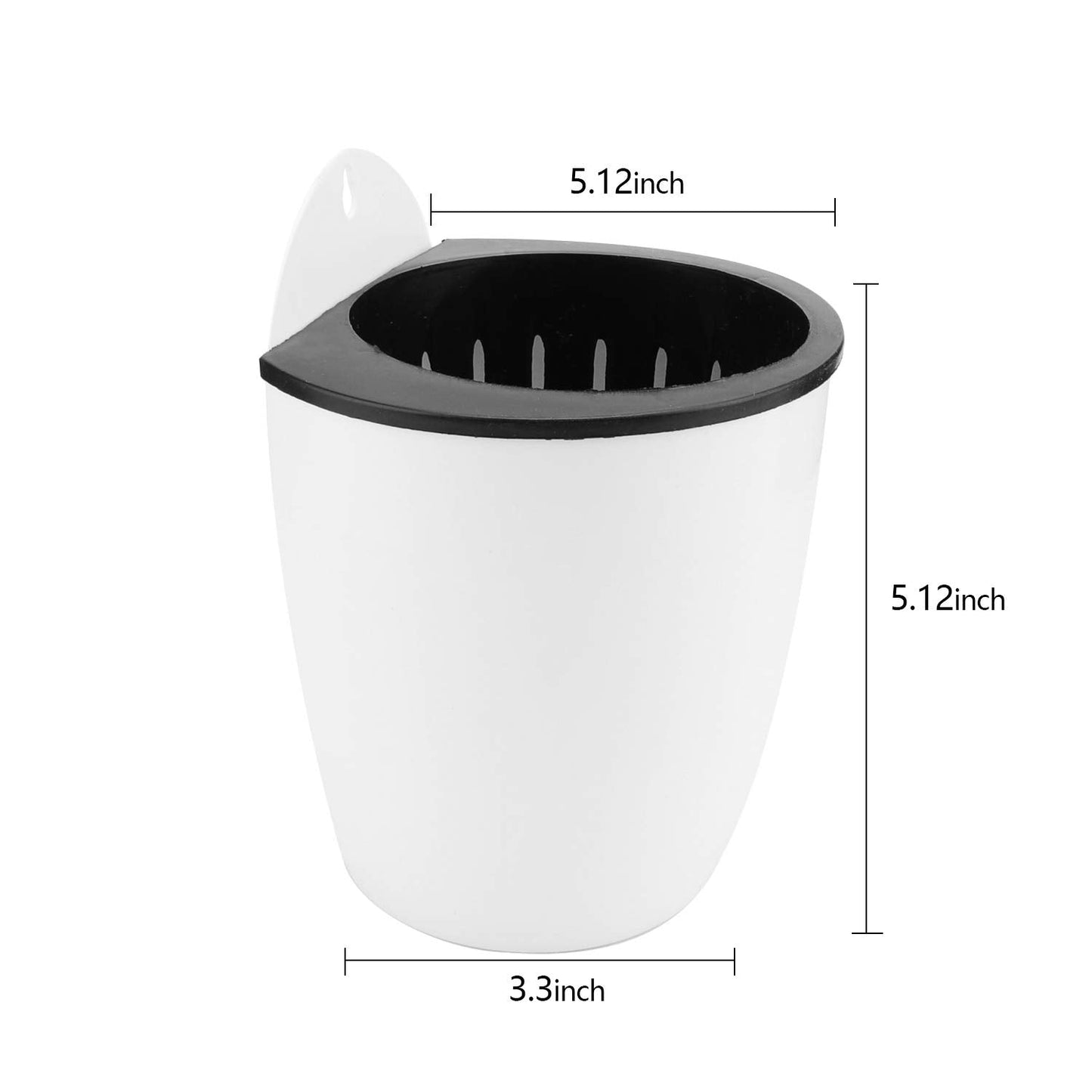 Jucoan 9 Pack Self Watering Wall Hanging Planters Pots for Indoor Plant, 5 Inch White Plastic Lazy Flower Pot with 9 Hooks for Garden Fence, Porch, Wall