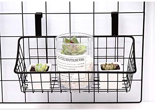 LeleCAT Basket with hook Grid Storage Basket, Hang it behind a door or on a