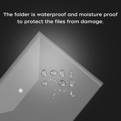 JIKIOU 30pcs Plastic Envelopes, Clear Reusable Poly Envelope Waterproof File Folder with Snap Button, Us Letter/A4 Size