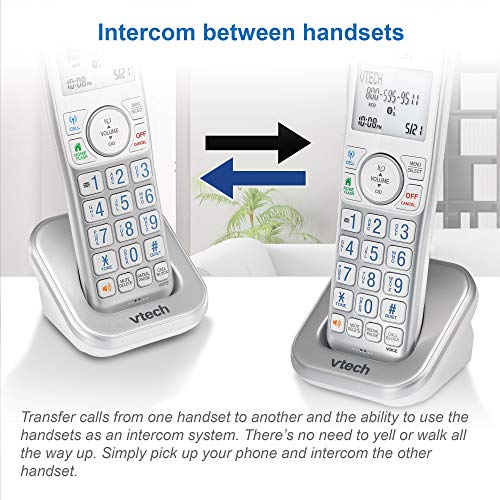 VTech VS112-4 Bluetooth 4 Handset Cordless Phone for Home with Answering Machine, Call Blocking, Caller ID, Intercom and Connect to Cell