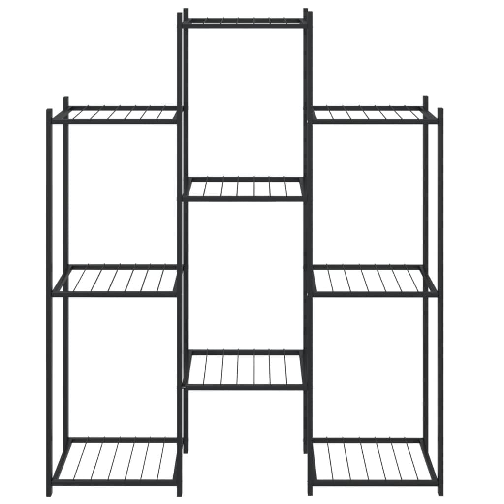 Qnhdfrt Tall Flower Stand Indoor Outdoor Modern Plant Stand with 10 Corner Shelves Black Powder-Coated Iron, for Living Room Balcony Garden Patio
