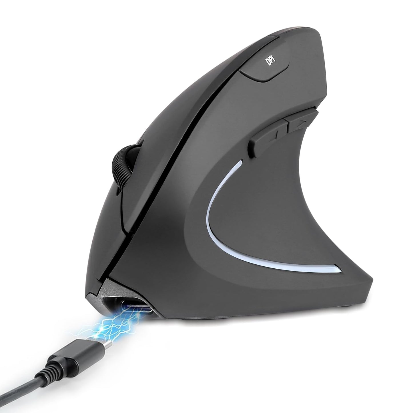 Perixx PERIMICE-713 Wireless Ergonomic Vertical Mouse - 800/1200/1600 DPI - Right Handed - Recommended with RSI User