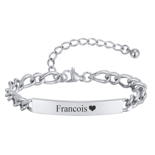 Personalized Matching Bracelet for Couple - Free Engraving Custom Couples Bracelets,Hypoallergenic Adjustable Stainless Steel Long Distance Relationship Jewelry,Promise Bracelet Gifts for Him and Her