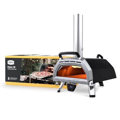 Ooni Karu 16 Multi-Fuel Pizza Oven - Outdoor Pizza Oven with Pizza Stone & Thermometer, Dual Fuel 16 Inch Pizza Maker, Outdoor Cooking Grill