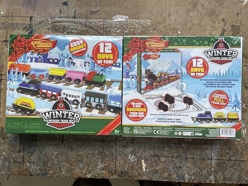 JOYIN 2025 Christmas Countdown Advent Calendar with 12 PCS Wooden Train Cars Magnetic Train Sets,12 Days Cars Advent Calendar for Boys Kids, Christmas Party Favor, Classroom Prizes Xmas Gift