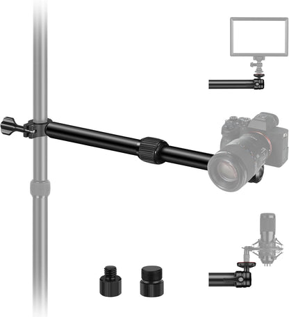 NEEWER DS001 Table Overhead Camera Mount Arm 11.8-20 inches/30-51 cm Telescopic Extension Arm for Table Stand with Ball Head Mount 1/4 Inch 3/8 Inch 5/8 Inch Screws for Webcam Camera LED Ring Light