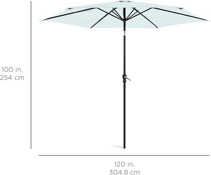 Best Choice Products 10ft Outdoor Table Compatible Steel Polyester Market Patio Umbrella w/Crank and Easy Push Button Tilt