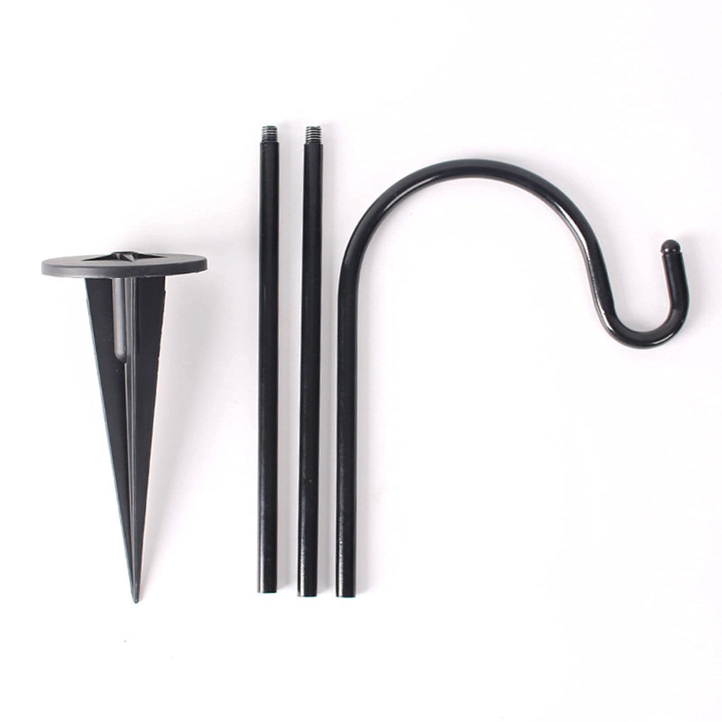Outdoor Shepherds Hooks,29Inch Small Adjustable Metal Bird Feeder Pole Hanger,Courtyard Lawn Iron Hanging Hook,Heavy Duty Plants Lanterns Garden Stakes for Flower Pots,Solar Lights,Garden Decor (1PC)
