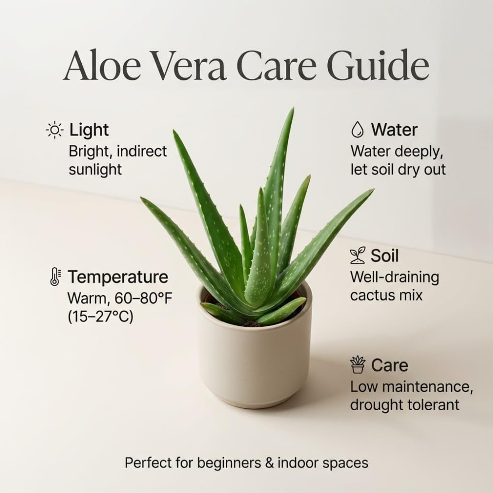 Aloe Vera Aloe Vera Plant for Garden in Size 4 Inch Pot | Vibrant, Low-Maintenance Aleo Plant for Patio, Balcony & Indoor Spaces | Perfect for Beginners & Green Home Styling