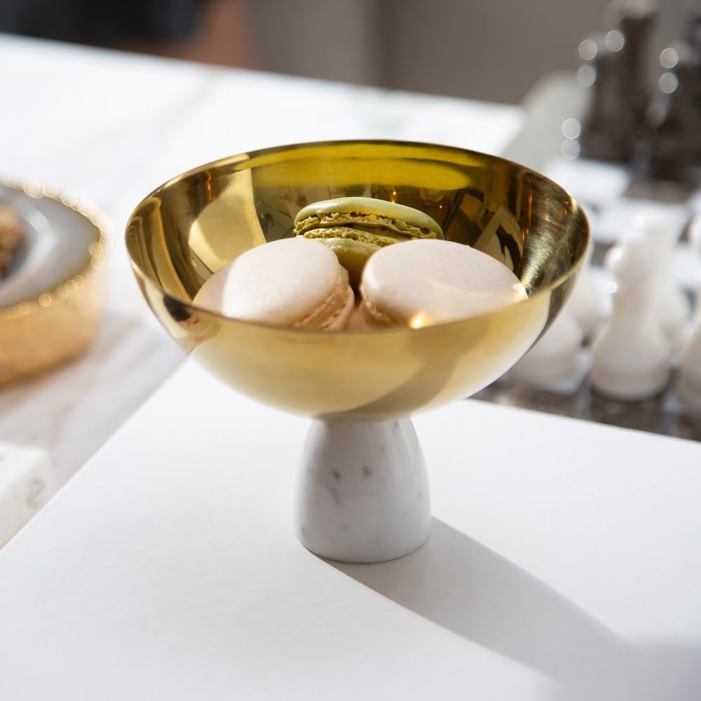 Anna New York Coluna Nut Bowl: Carrara Gold