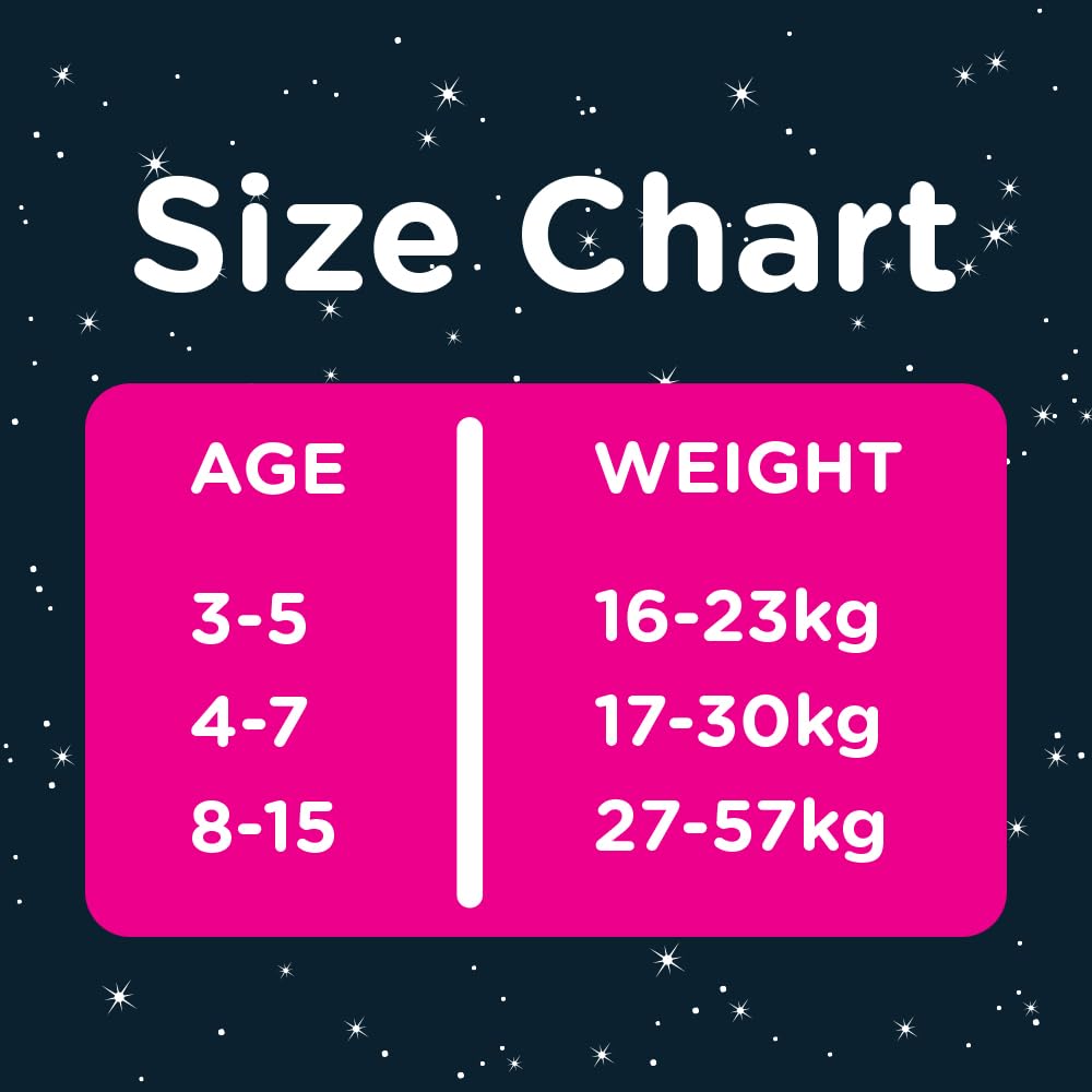 HUGGIES DryNites Pyjama Pants, Girl's 4-7 Years (17-30KG), 30 x Bedwetting Pants, Up to 100% Leak Free Nights