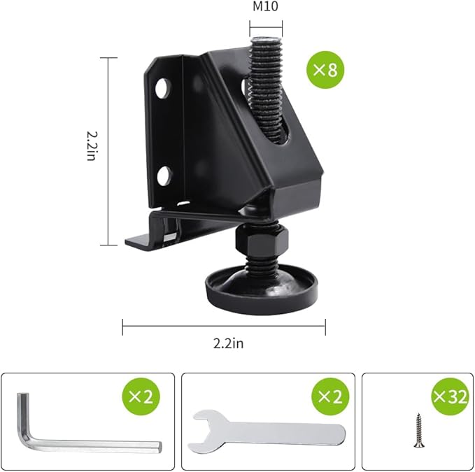 DkOvn 8 Pack Heavy Duty Furniture Leg Levelers, Leveling Feet