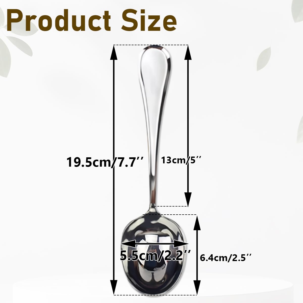 Txhlyx Serving Spoons with Deep Bowl,18/10 Stainless Steel 7.7 Inch Small Serving ladle for Soup,Sauce, Porridge,Stew,Dishwasher Safe,Set of 2