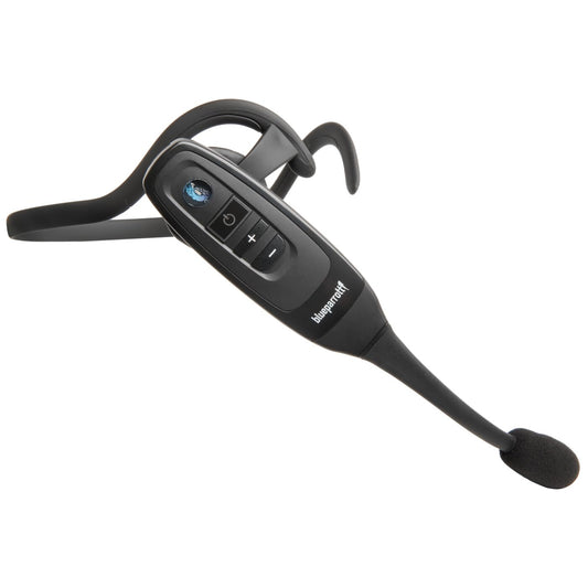 BlueParrott C400-XT Mono Bluetooth Wireless Headphones 96% Noise Canceling Trucker Headset with Mic, Convertible Over Head to Behind Neck Style with 300 ft. Wireless Range, 24 hrs. Talk Time, Black