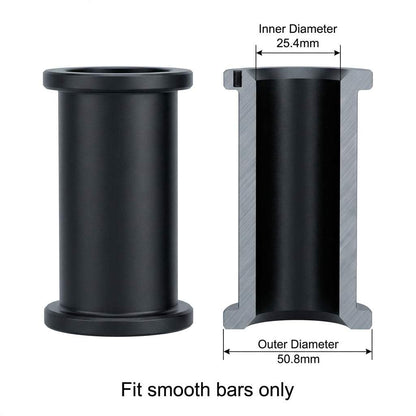 QWORK Adapter Sleeves 1" to 2" – 8" Length, 2 Pairs, 600 lbs Load, Locking Bolt & Caps for Racks, Bars & Plates