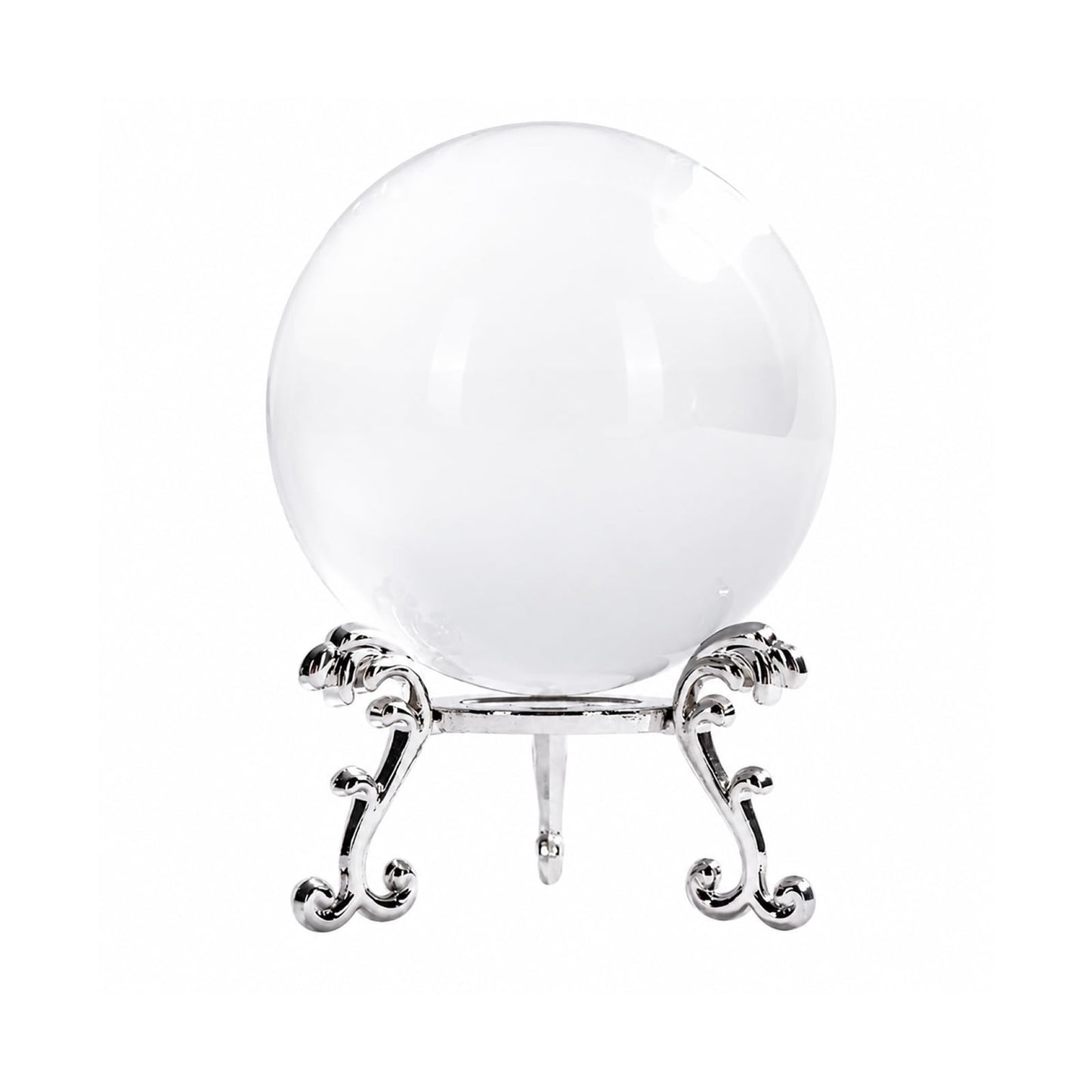 Woodvine Crystal Ball 80mm Clear K9 Crystal Sphere with Metal Stand and Gift Box, Lensball Photography Prop, Home Decor, Feng Shui Decorative Gift (Clear-80mm)