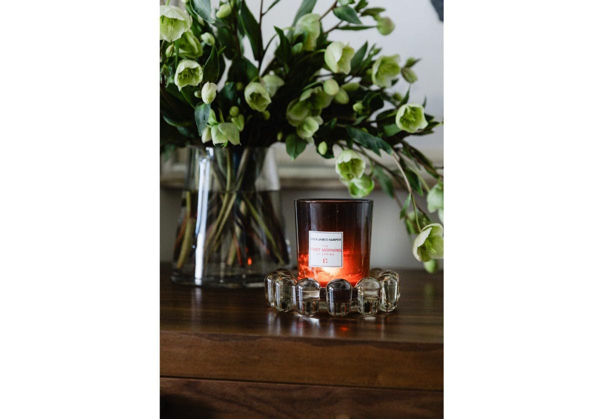 Original Bubble Candle Dish Small by Alice Lane – Smoky Glass Decorative Candle Holder for Home Decor, Small Candles & Diffusers