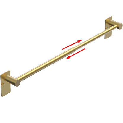 MIROAMZ Towel Bar, 14inch to 25inch Adjustable Towel Holder Rod, Self Adhesive Wall Mounted Hand or Body Towel Rack for Bathroom Kitchen, Stainless Steel Organizer Single Bar (Gold, 1 Pack)