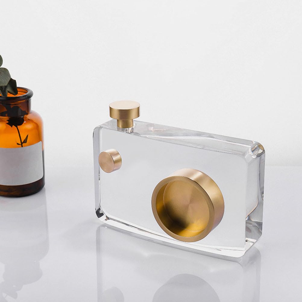 Angoily Crystal Camera Statue Charming Camera Decor for Home Office Elegant Tabletop Adornment present for Photography Lovers Stylish Miniature Decoration