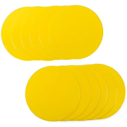 Champion Sports Round Poly Spot Markers for Sports, Activities, and Social Distancing - 10-inch, Set of 12 - Yellow