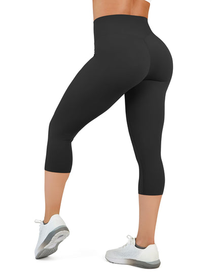 High Waisted Leggings for Women - No Front Seam Tummy Control Yoga Pants for Workout Running No See Through
