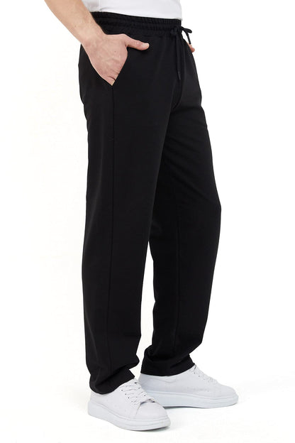 COMEOR Men's Cotton Jogging Pants - Long Men's Sweatpants - Men's Jogger Training Trousers, Relaxing Track Suit Bottom (Black, M)