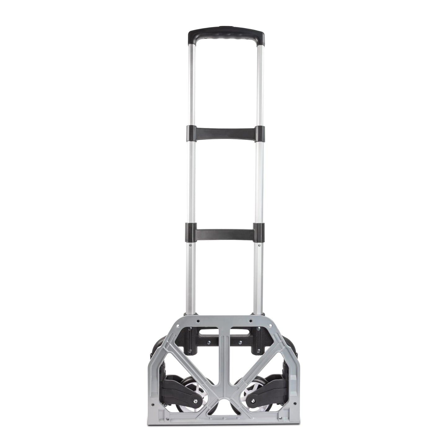 Ultimaxx Professional Heavy-Duty 150 Pound (lb) Capacity Aluminum Folding Hand Truck/Luggage Cart (Black/Silver) with Adjustable Handle, Folding Away Wheels, and Bungee Cord