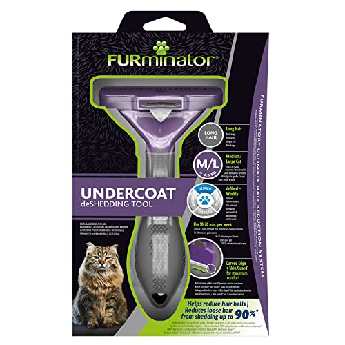 FURminator Undercoat deShedding Tool for Medium/Large Long Hair Cats Over 4.5 kg