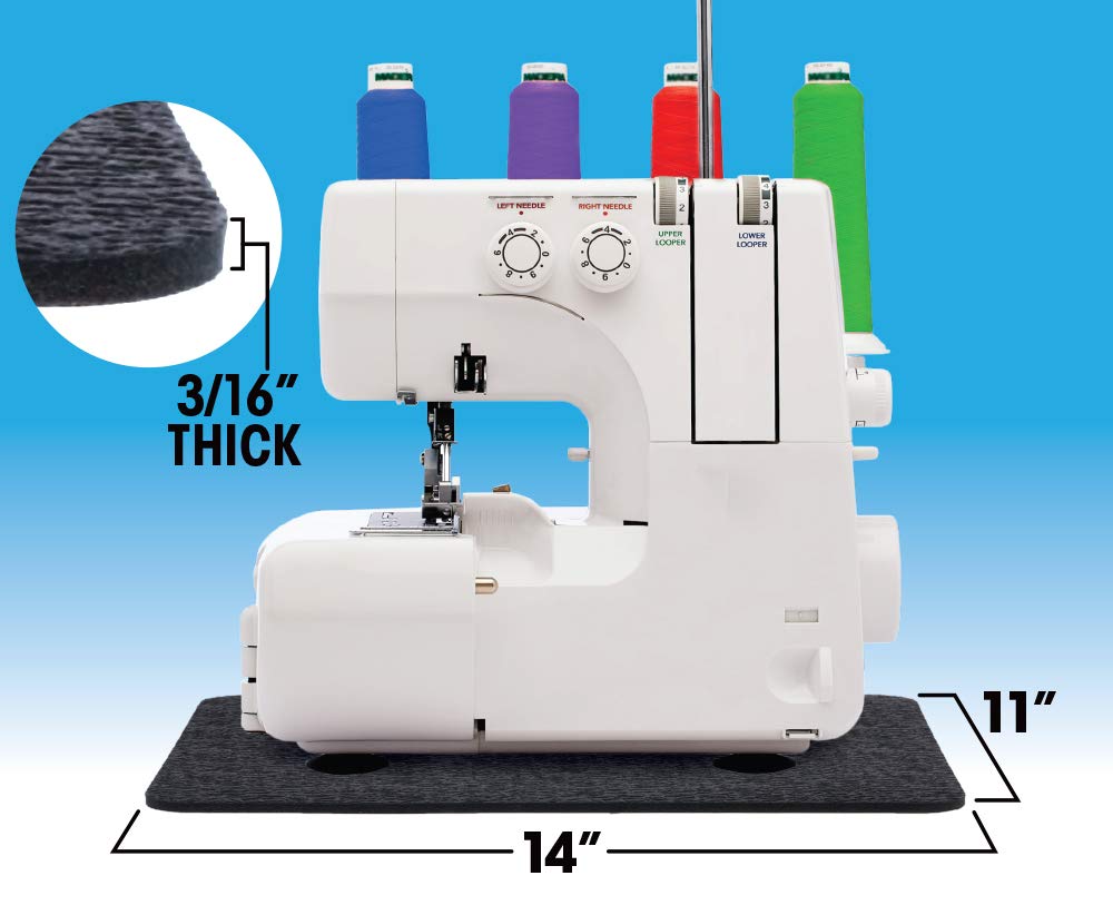 Cottage Mills Stay-in-Place Machine Mat - 11" x 14" - Calms Vibration and Dampens Noise. Great for Sergers. Made in USA.