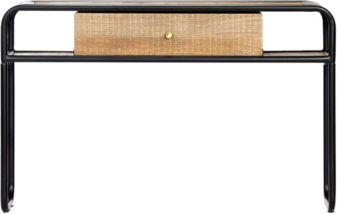 Console Table with 1 Drawer and 2 Compartments, 46.5"x11.8"x29.5" Solid Mango