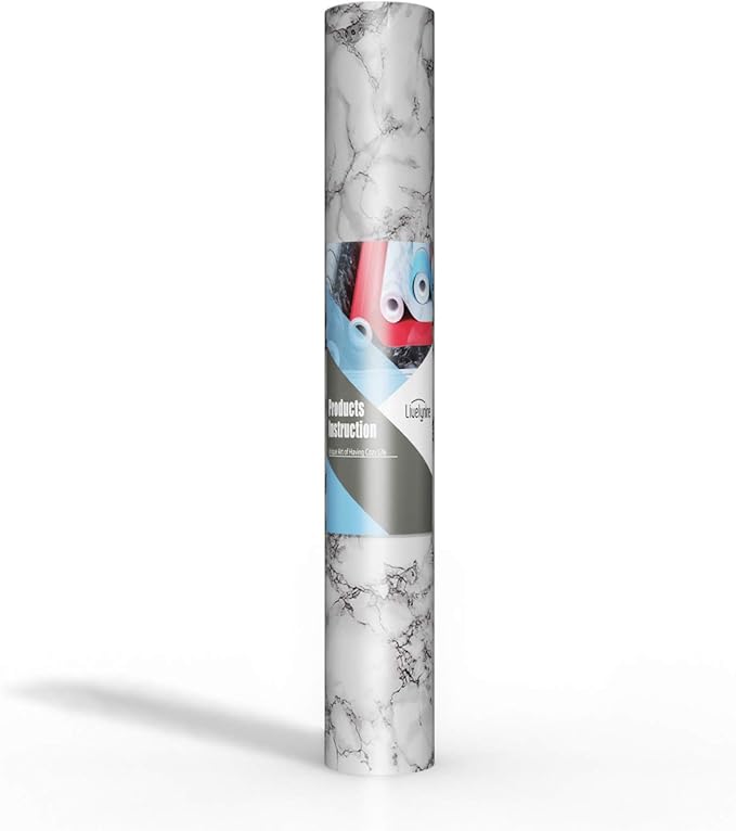 Livelynine Marble Wall Paper 15.8x394 Kitchen Wallpaper Self Adhesive Renter
