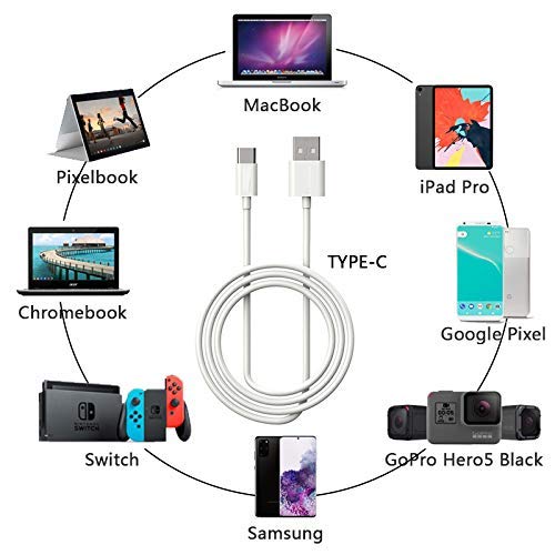 6ft USB-C to USB-A Fast Charger Cable for iPad Pro, Galaxy, MacBook Air, Nintendo Switch, Pixel, LG, Sony, OnePlus