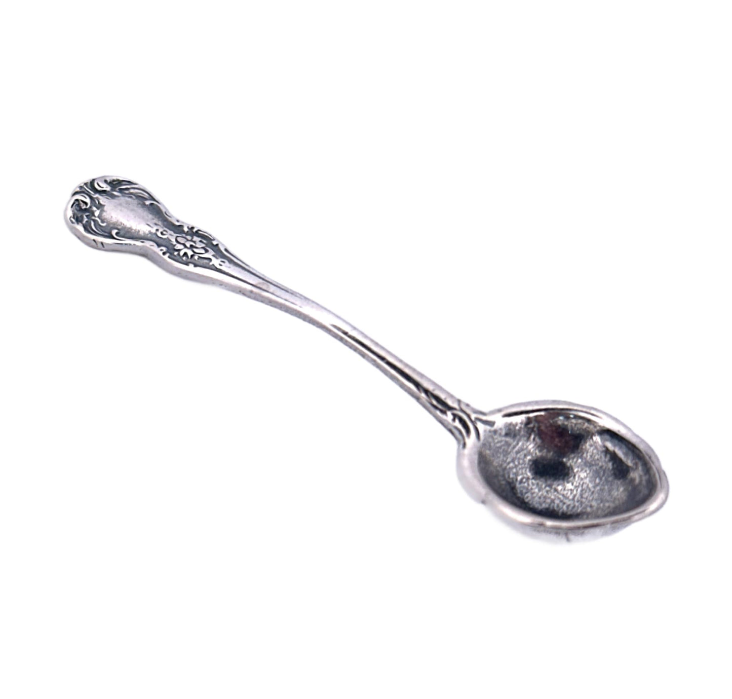 925 Sterling Silver Small Salt Spoon - Premium Quality 2.2" Irish Spoon - Beautiful Flower Designed Handle - Gift for Culinary Enthusiasts