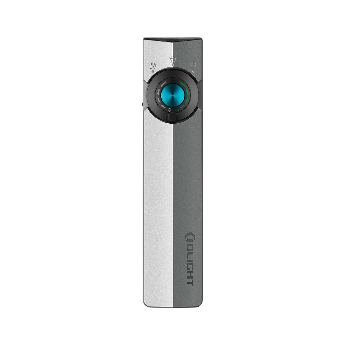 OLIGHT ArkPro EDC Flat Flashlight Rechargeable with Green Beam, UV and White LED,1500 Lumens USB-C Pocket Camping Flashlight, Spotlight Floodlight for Outdoor Emergency (Dual Tone Silver Graphite CW)