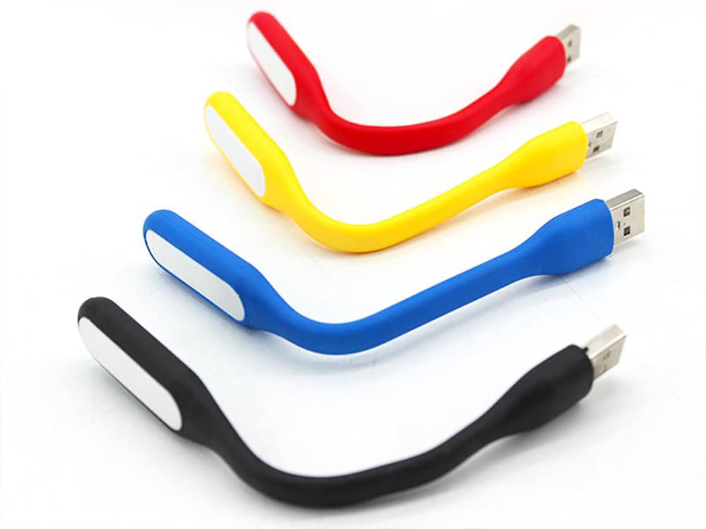 Mini Flexible Light, Portable USB Led Reading Night Lamp for PC Laptop Computer Notebook Power Bank - 2 Pack (Black)