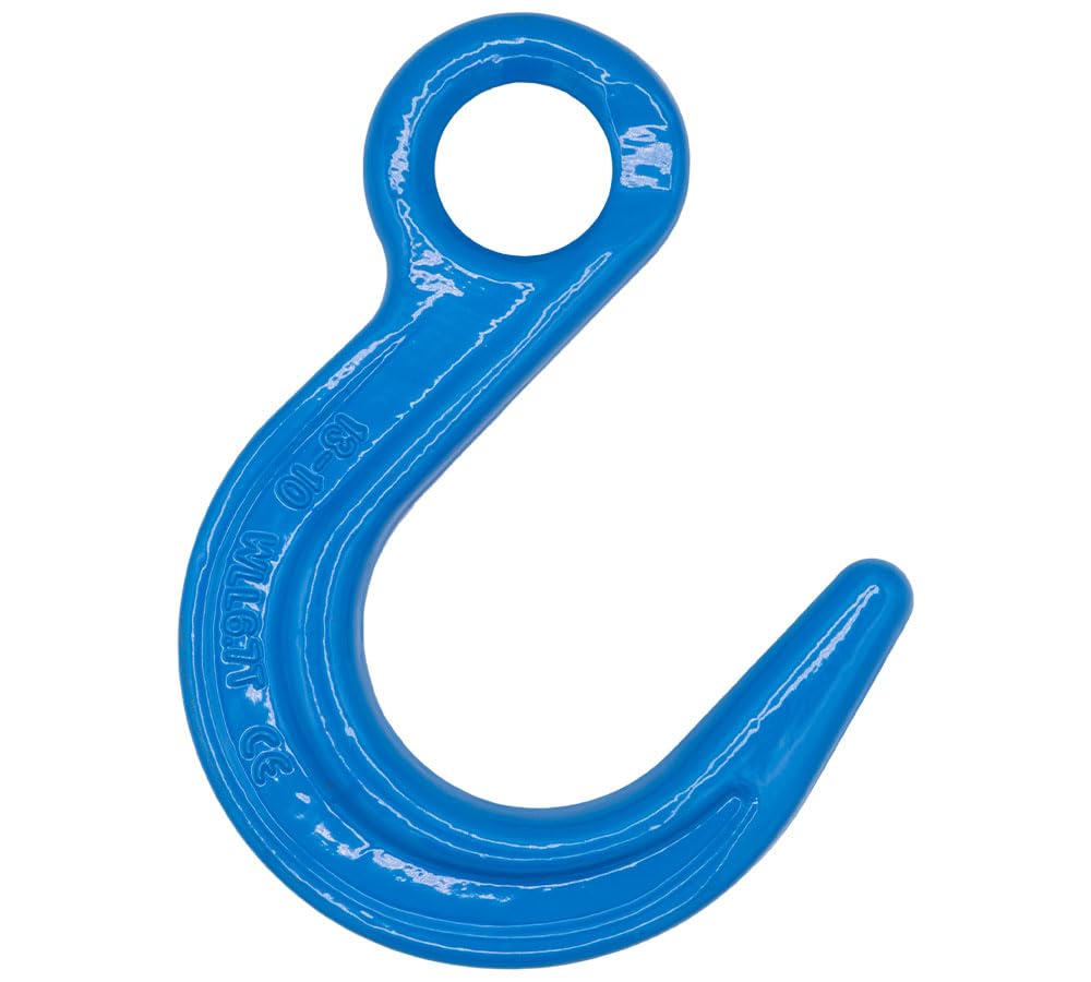 Mytee Products 2 Pack 1/2" G100 Eye Foundry Hook for Lifting & Rigging | 15,000 LBS WLL | 60,000 LBS Break Strength | Fits G100 1/2" Chains Wire Ropes Slings | Blue Alloy Steel