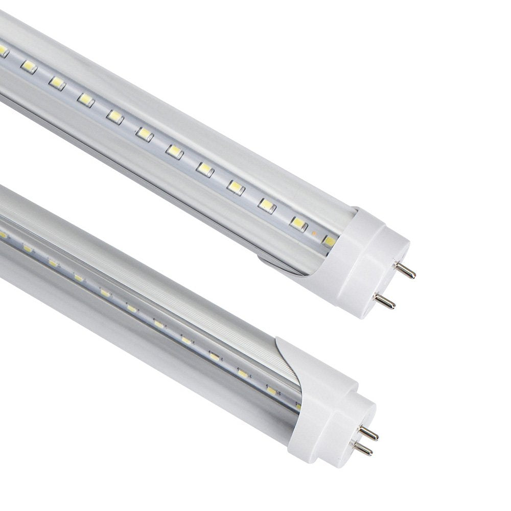 LightingWill LED T8 Light Tube 3FT, Daylight White 5000K, Dual-End Powered Ballast Bypass, 1600Lumens 15W (32W Fluorescent Equivalent), Clear Cover, AC85-265V Lighting Tube Fixtures, 4 Pack