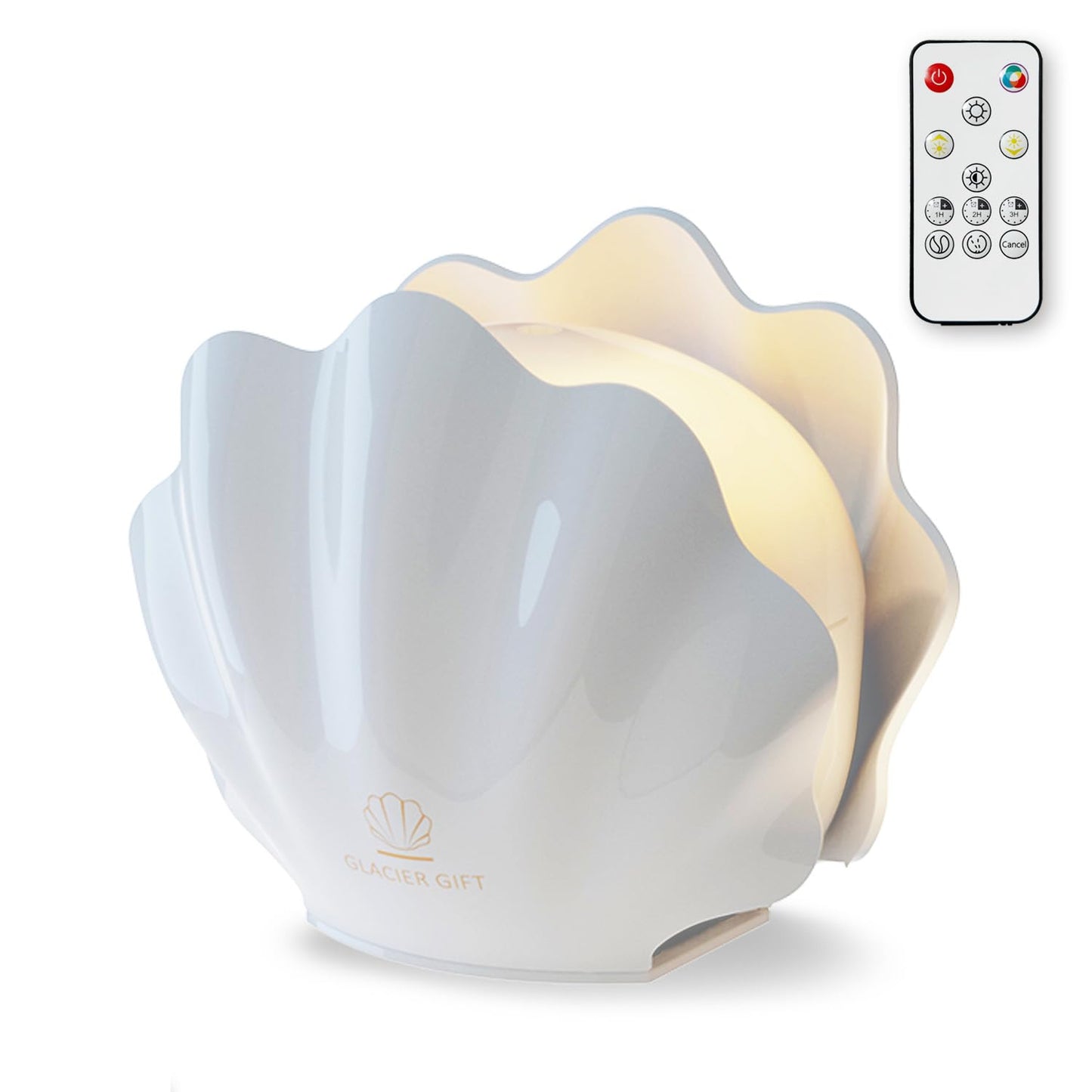 Essential Oil Diffuser 260ML, Shell Aroma Diffuser with Remote Control, 7 Colors LED Night Light for Bedroom Home Relaxation, Valentines Day Gifts