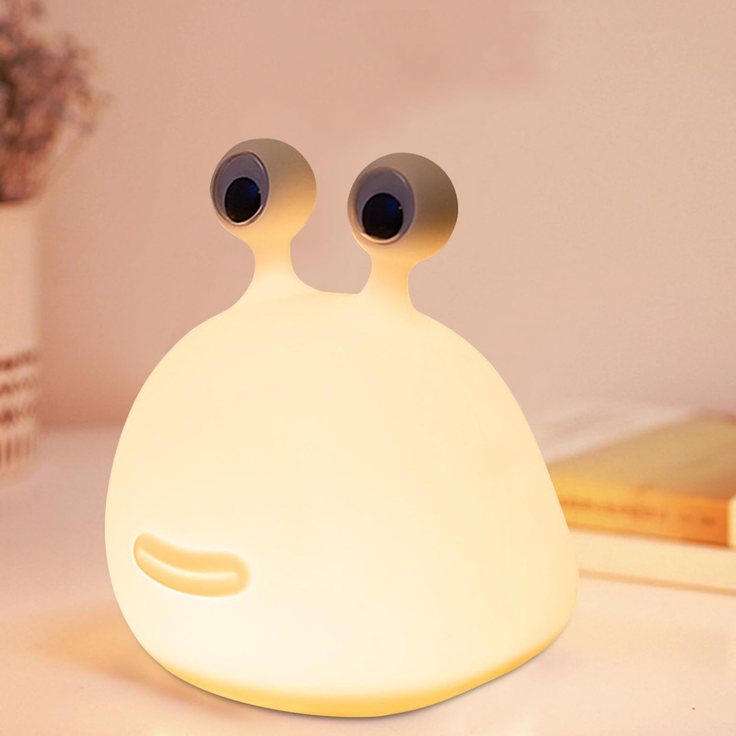 Yesinaly Cute Slug Night Light - Funny Kid Night Light for Bedroom Decor, Touch Soft Silicone Lamp for Birthday Gifts Room Decorations